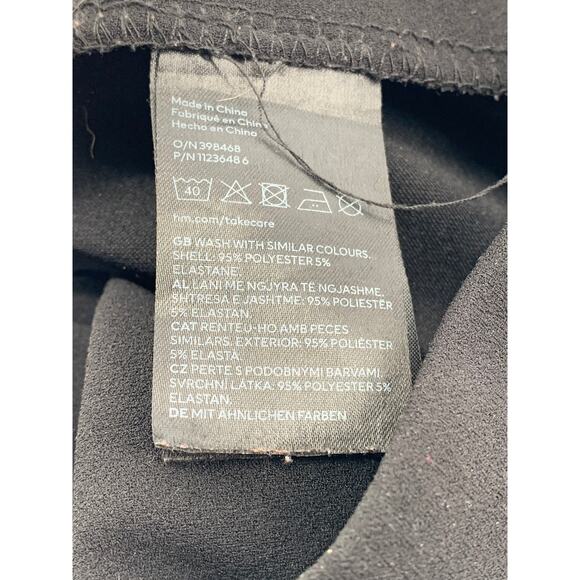 H&M Women's Black Solid Black High-Rise Wide-Leg Pull-On Pants SZ S - Picture 10 of 12